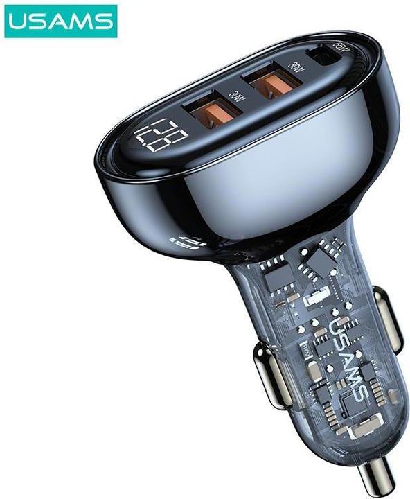 Usams Ład. sam. 1xUSB-C 2xUSB-A 125W Fast Charge transparant zwart CC158CC01 (US-CC158)