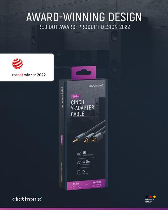 Actual product image Goobay MP3 adapter cable (3 m, AUX cable, Cinch Cables)