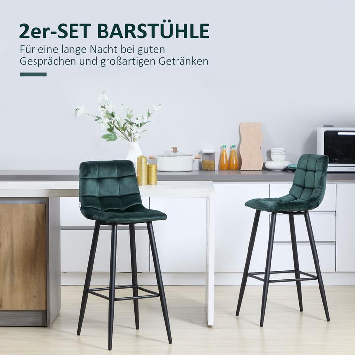 Produktbild Homcom Barhocker-Set Polyester, Stahl Grün