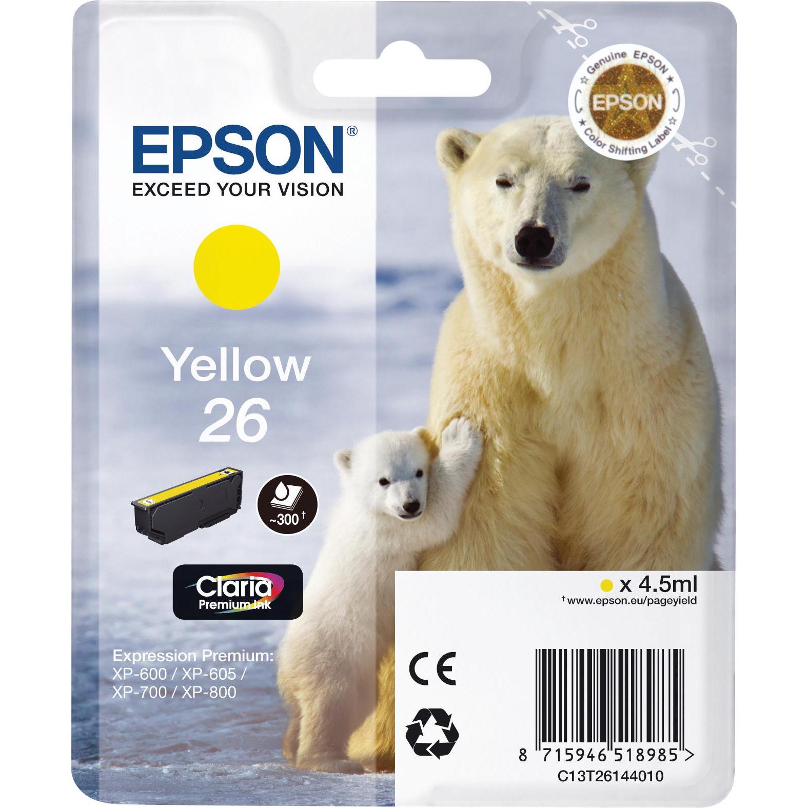 Epson, Druckerpatrone, 26 Claria Premium (Y)