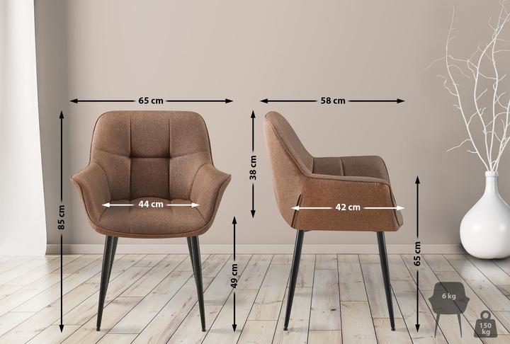 Produktbild Swisshandel24 Esszimmerstuhl Roseville Stoff, taupe