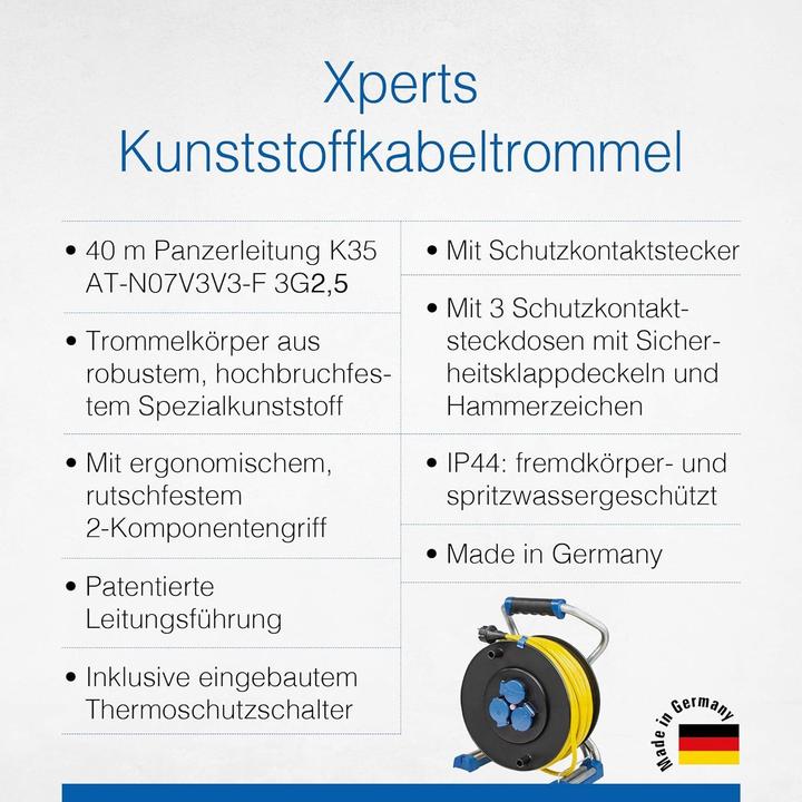 Produktbild As - Schwabe Kunststoffkabeltrommel mit USB (40 m, 2.50 mm²)