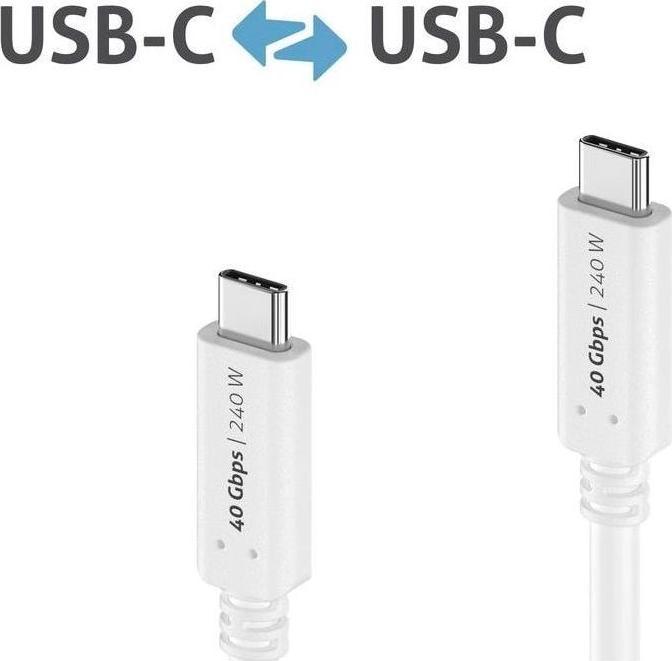 Actual product image Purelink USB4 cable 40Gbps, 240W USB C - USB C (0.50 m, USB 4.0, 240 W)