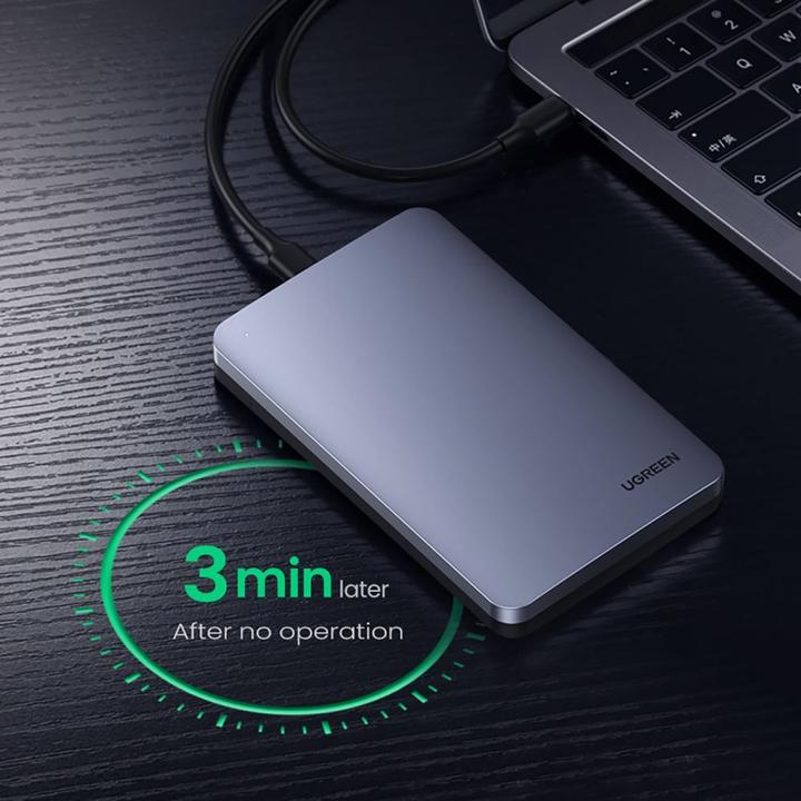 Productafbeelding Ugreen USB 3.1 Type-C HDD/SSD Aluminium Behuizing 2,5" met USB-C Kabel (2.5")