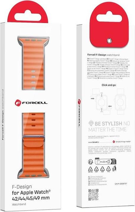Immagine prodotto Forcell Strap F-DESIGN FA13 strap for APPLE Watch 42 / 44 / 45 / 49 mm orange (Poliestere)