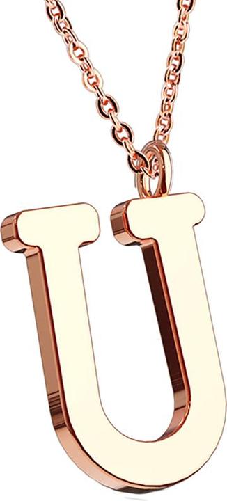 Image du produit Star Piercing Chaîne or rose pendentif lettre U (sans laiton, Acier chirurgical 316L)