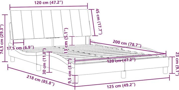 Produktbild vidaXL Bettgestell (120 x 200 cm)