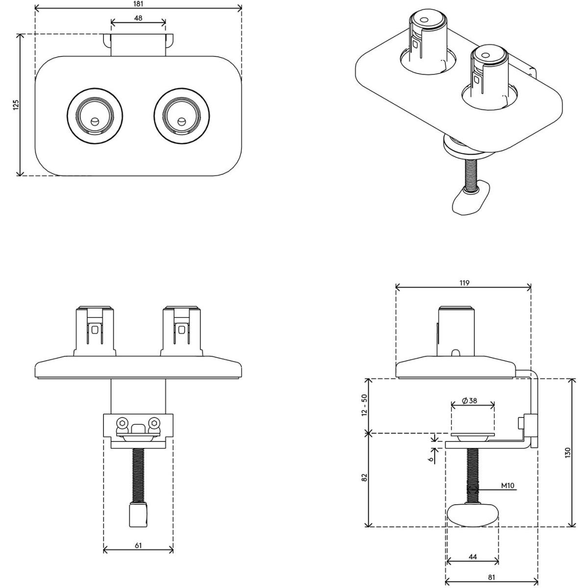 Thumbnail - Dataflex 65.920, Monitor Halterung, Weiss