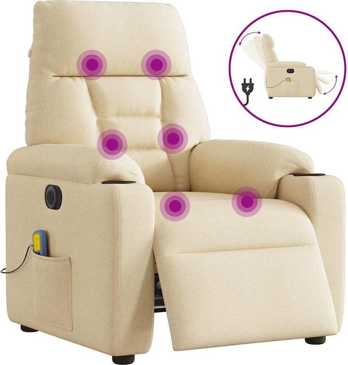 Immagine prodotto vidaXL Sedia da massaggio elettrica in tessuto crema