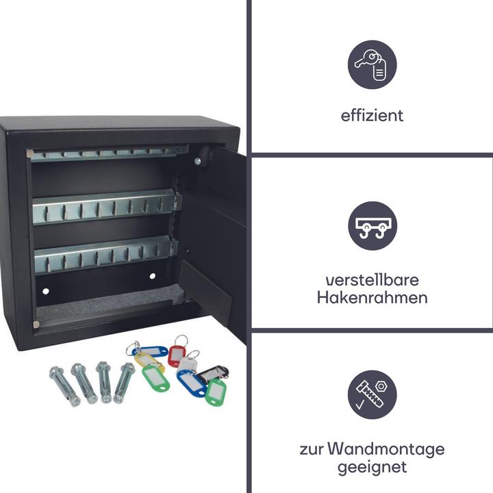 Produktbild Velleman SCHLÜSSELTRESOR - 28 x 30 x 10 cm - 30 Schlüssel