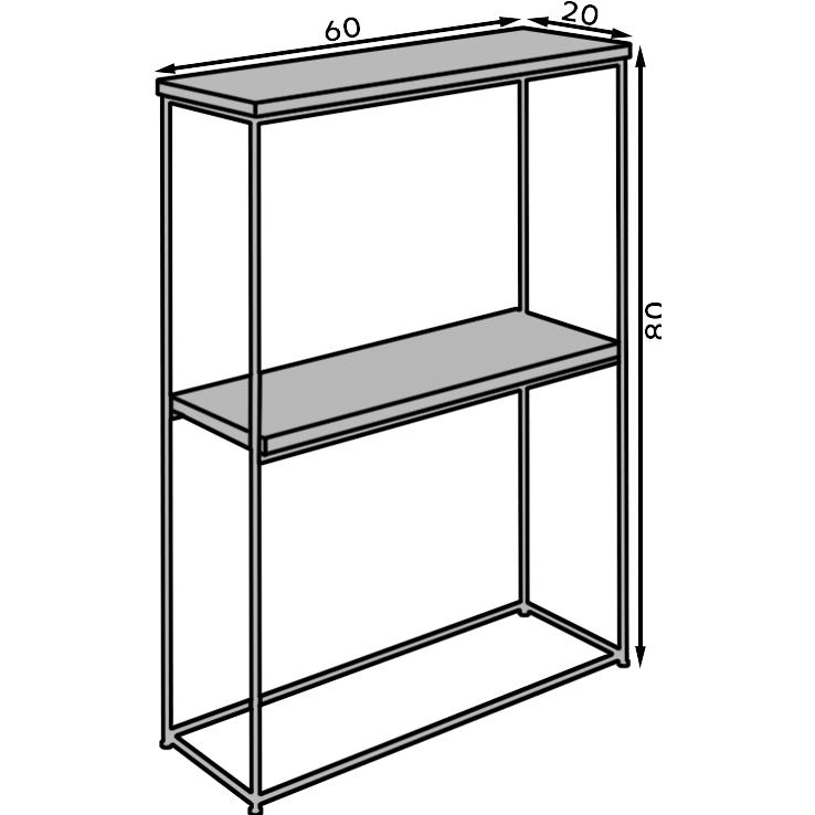 ADRK Furniture, Tavolino consolle, Consolle Velo (60 x 20 x 80 cm)