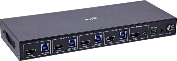 Immagine prodotto InLine ® KVM Switch, 4-fach, HDMI, 8K@60Hz, USB 3.2, mit IR & RS-232