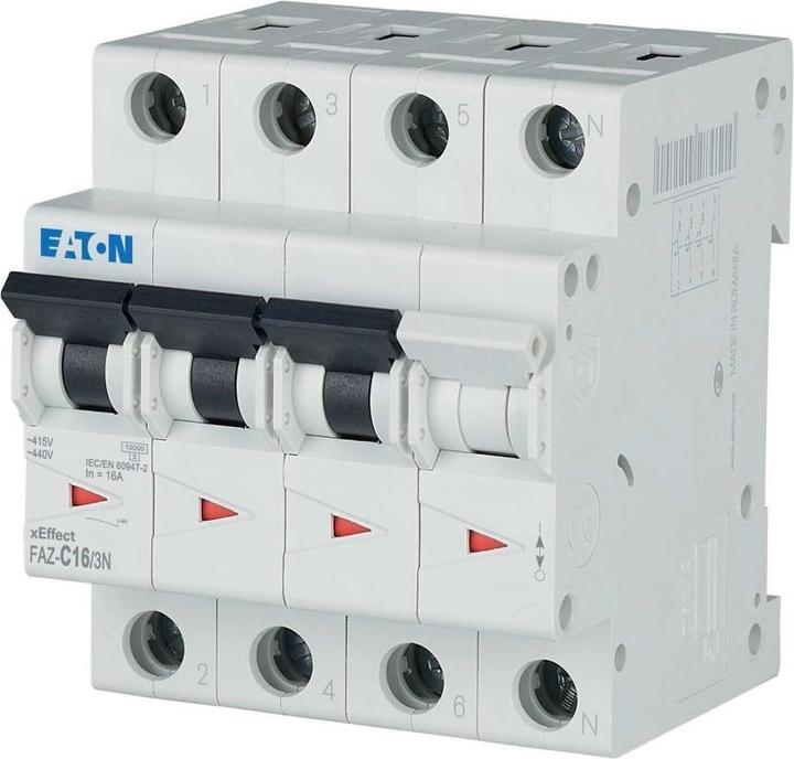Actual product image Eaton MOE FAZ-C16/3N LS switch C-Char 16A, 3p+N