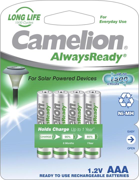 Camelion AlwaysReady Solar Micro (AAA)- (4 Stk., AAA, 600 mAh)