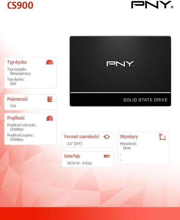 Actual product image PNY CS900 (1000 GB, 2.5")