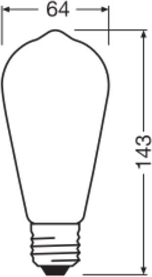 Immagine prodotto Osram LED Leuchtmittel LED Retrofit CLASSIC ST 3.4W 827 Frosted E27 Warm weiss 4099854467714 (E27, 470 lm, 6x)