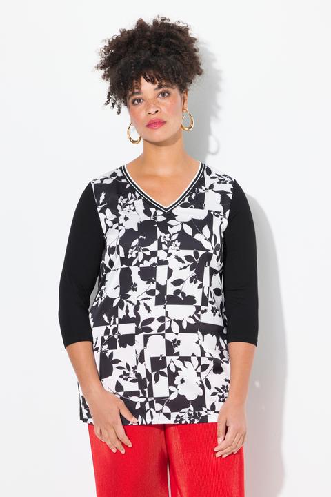Immagine prodotto Miamoda Blusenshirt, A-Linie, Satin mit Muster, Jerseyrücken (52)