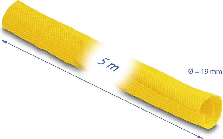 Produktbild Delock Kabelschlauch selbstschliessend 5 m x 19 mm Gelb (Kabelschlauch, 500 cm)