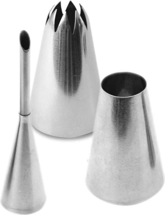 ScrapCooking 3er Set Edelstahltüllen Éclairs (Spritztüllen)