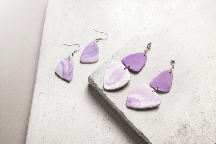 Produktbild Creativ Company Schmuck Bastelset Marmorierte Ohrringe Helllila