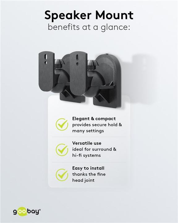 Actual product image Goobay Universal (1 pair, Wall installation, Pivoting, Tiltable)