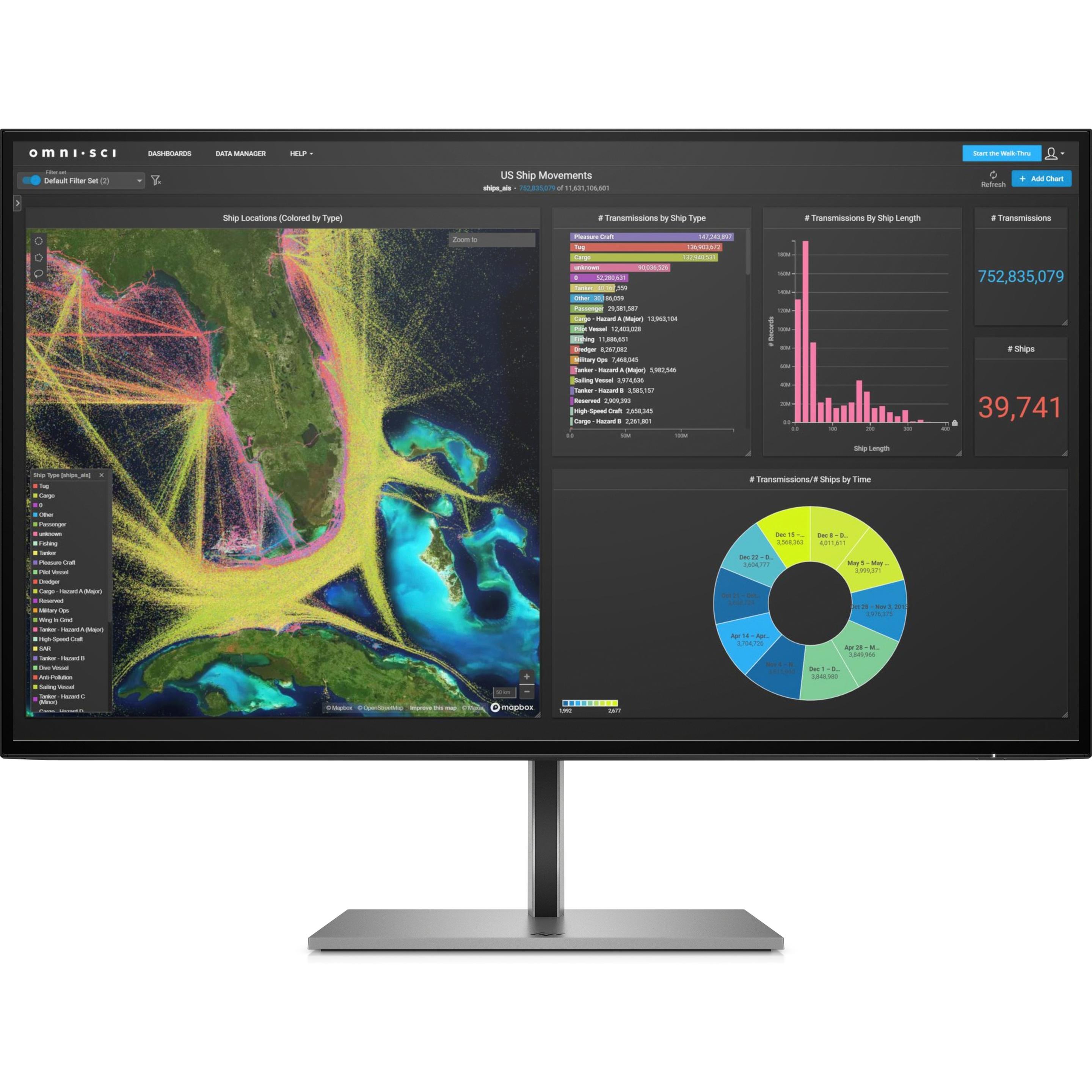 HP Z27k G3 (3840 x 2160 Pixel, 27"), Monitor, Silber