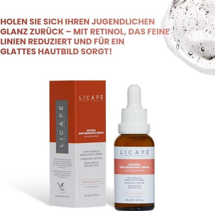 Actual product image Licape Retinol Serum 30 ml – Anti-Aging & Porenverfeinerung für strahlende Haut (30 ml)
