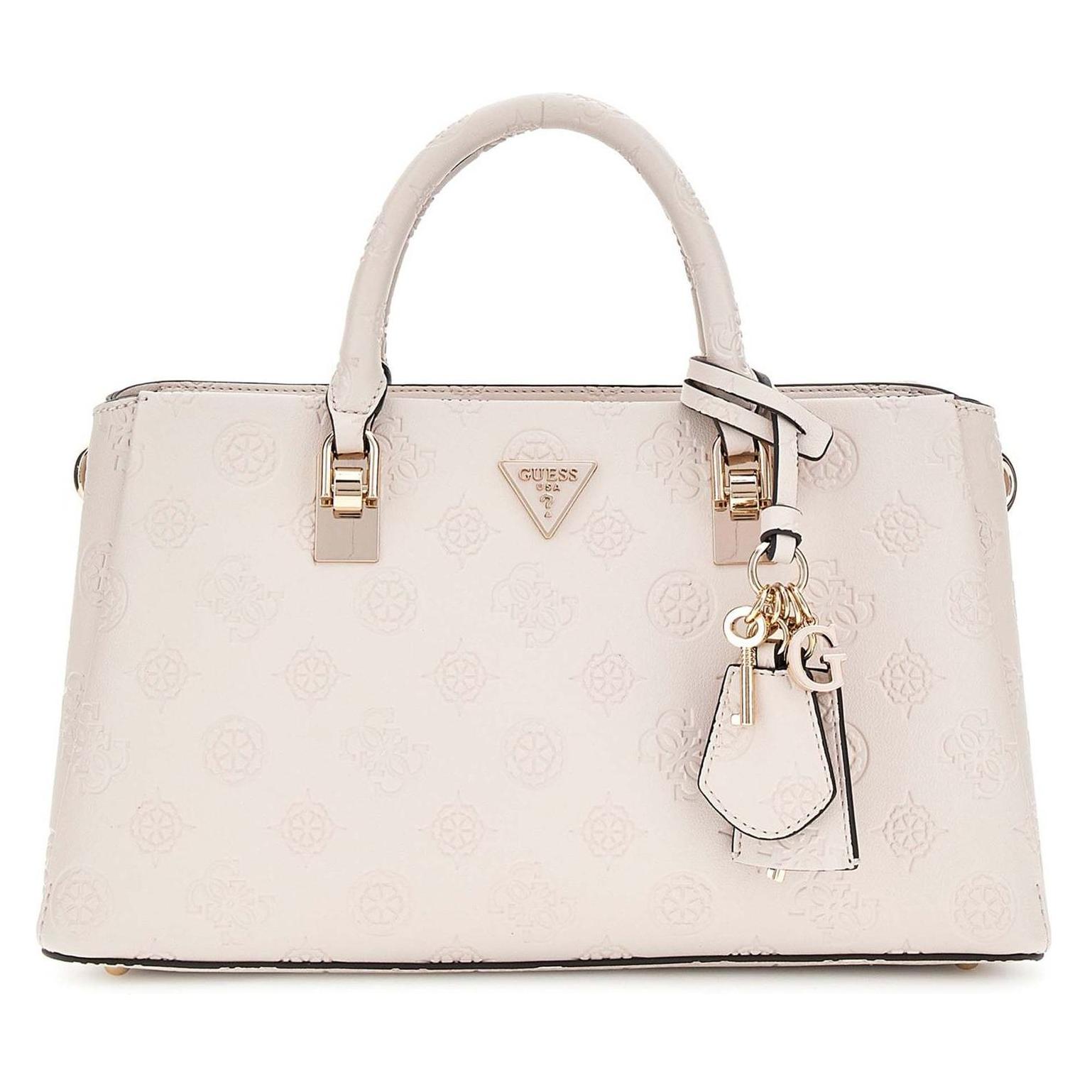 Guess, Damen, Handtasche, Tisha Girlfriend Satchel, Beige