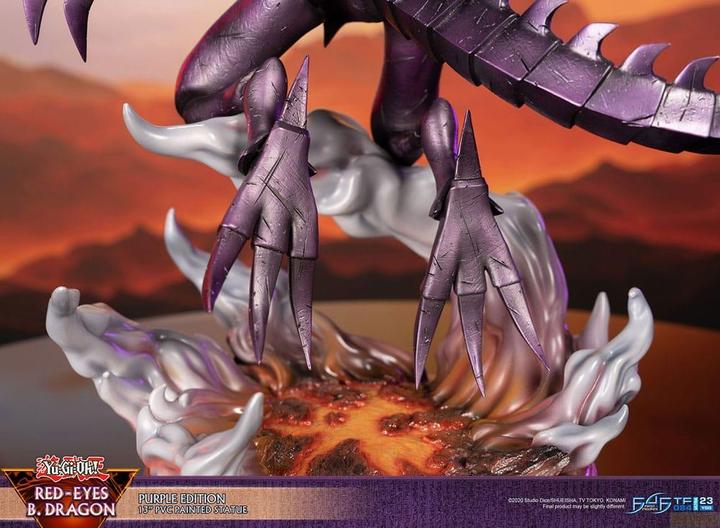 Actual product image First 4 Figures Yu-Gi-Oh! statuette PVC Red-Eyes B. Dragon Purple Colour 33 cm