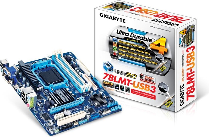 Produktbild Gigabyte GA-78LMT-USB3 R2 Rev1.0 (AM3+, AMD SB710, AMD 760G, mATX)