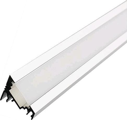 Actual product image EGB Alu corner profile set 6030B20xH16mm, L2000mm for strips max B10mm, clip cover opal