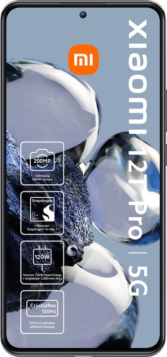 Actual product image Xiaomi 12T Pro (256 GB, Black, 6.67", Dual SIM, 200 Mpx, 5G)