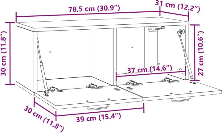 Produktbild vidaXL Wandaufbewahrung (31 x 78.50 x 30 cm)
