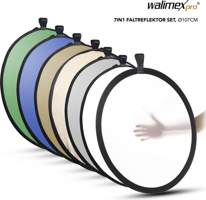 Actual product image Walimex Folding reflector 7in1 set Ø107cm (Folding reflector, 107 cm)