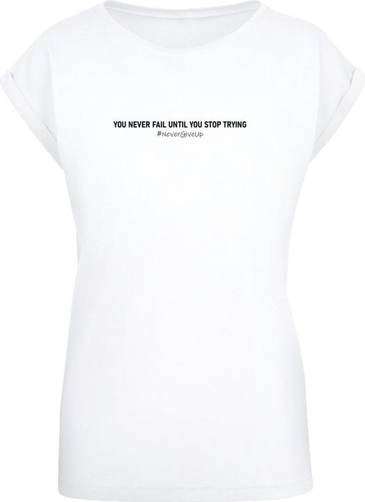 Produktbild Merchcode Ladies Never Give Up Extended Shoulder Tee - 111677 (5XL)
