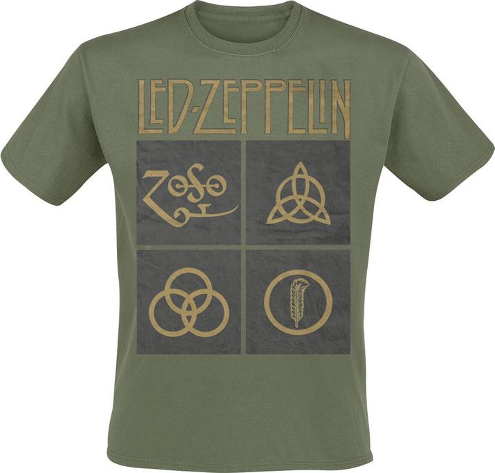 Actual product image Led Zeppelin Gold Symbols & Black Squares (XXL)
