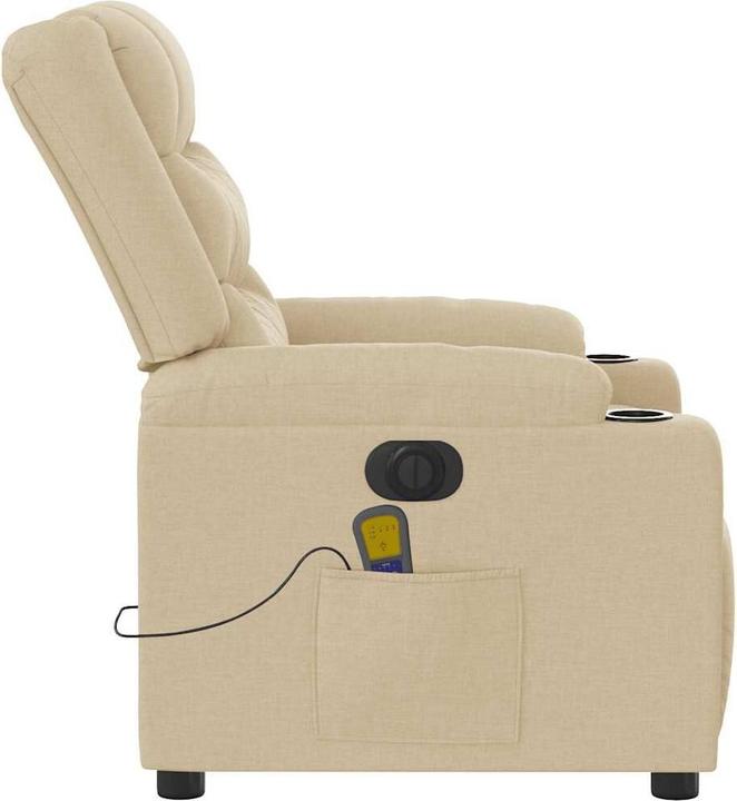 Actual product image vidaXL Massage chair electric cream fabric
