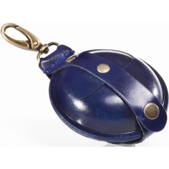 Thumbnail - Mika, Portemonnaie, Schlüsselanhänger / Kleingeldbörse gross Sattelleder 9cm blau, Blau