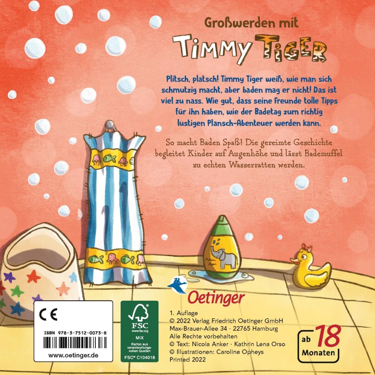 Thumbnail - Timmy Tiger. Ich hab heute Badetag!, Kinderbücher von Kathrin Lena Orso, Nicola Anker