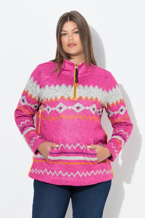 Produktbild Laurasøn Norweger-Strick Fleece Pullover, Troyerkragen, Langarm (40)