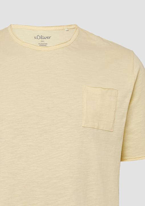 Image du produit S.Oliver T-Shirt Flammgarn-T-Shirt mit Brusttasche und offenen Kanten (5XL)