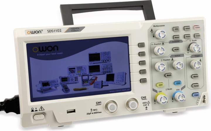 Produktbild Owon Oszilloskop,, SDS1102, 2-Kanal 100 MHz, USB