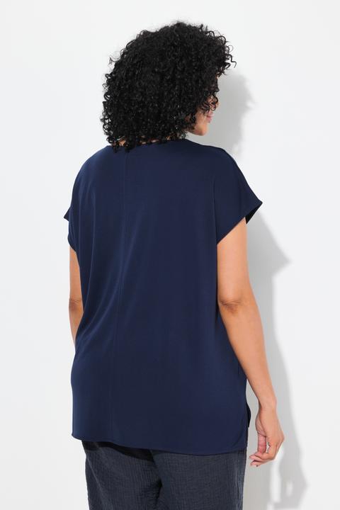 Immagine prodotto Ulla Popken Felpa dal taglio oversize con scollo a V e mezze maniche (62)
