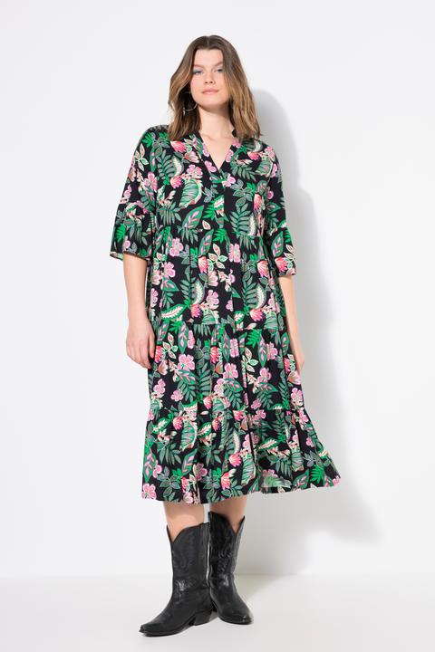 Produktbild Studio Untold Maxikleid, Blätter-Print, Volants (42, 44)