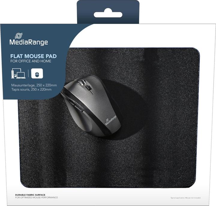 Produktbild MediaRange Mausunterlage flach 250x220x3mm schwarz