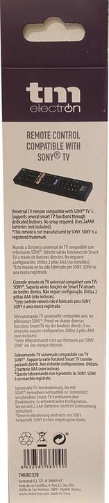 Image du produit TM Electron Sony Télécommande universelle Noir (Télécommande universelle, Infrarouge)