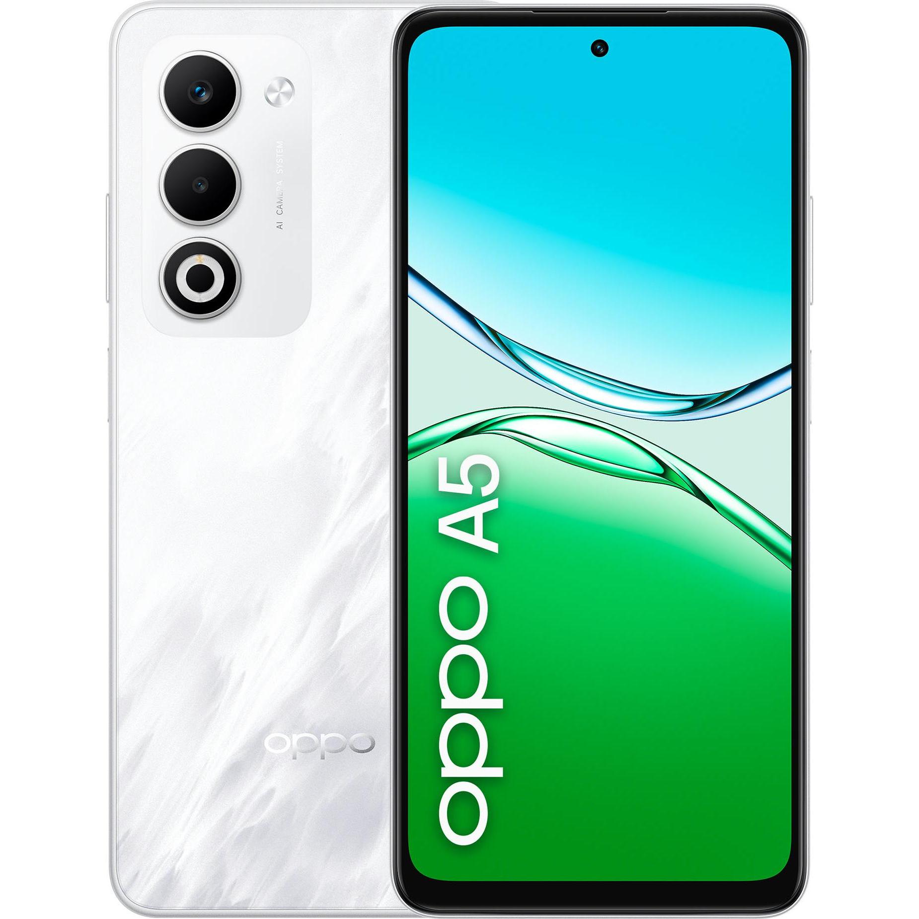 OPPO A5 4G Dual Sim 4GB RAM 128GB - Mist White (128 GB, Mist White, 6.67", Dual SIM, 4G), Smartphone