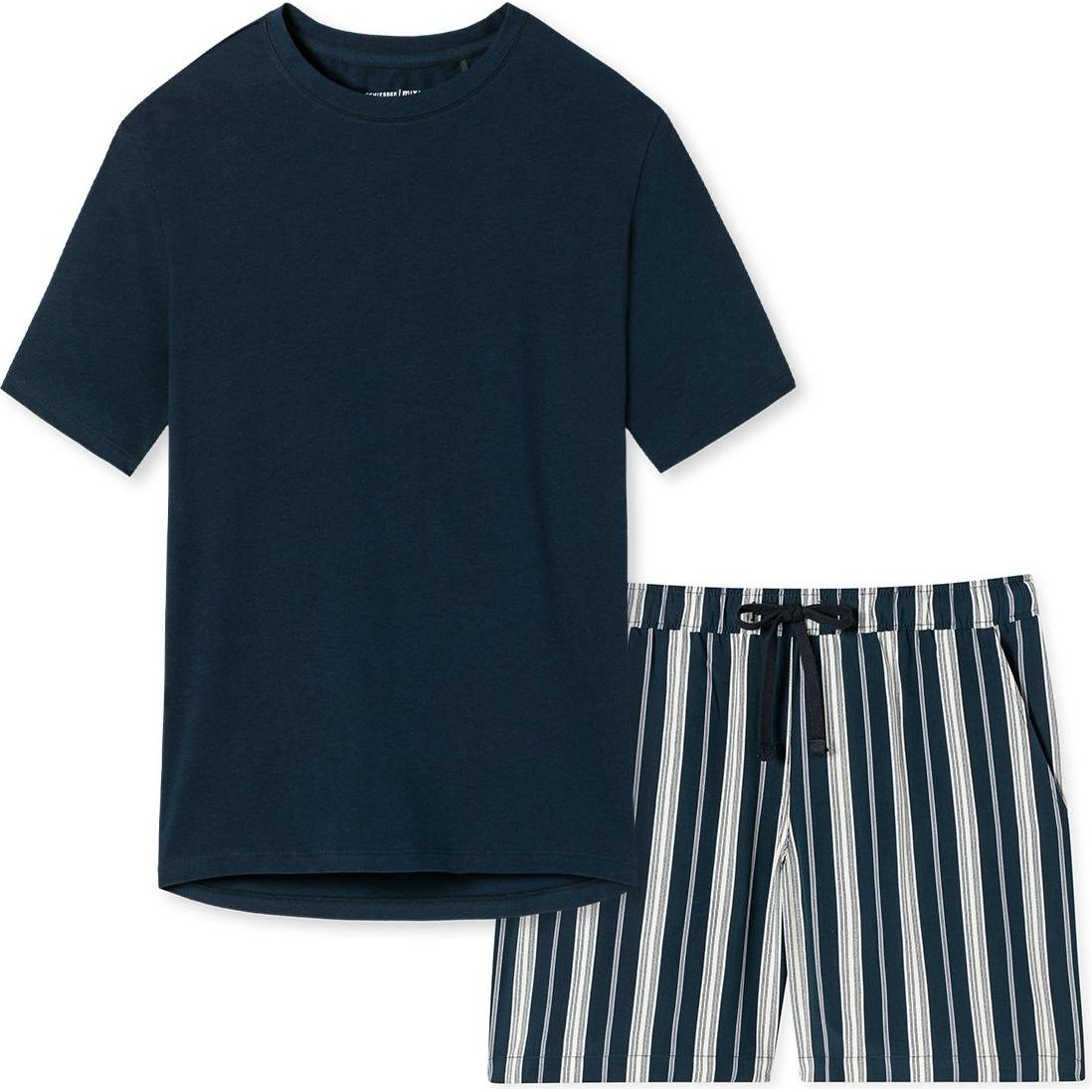 Thumbnail - Schiesser, Damen, Pyjama, Night & Home Schlafanzug, Blau, (42)