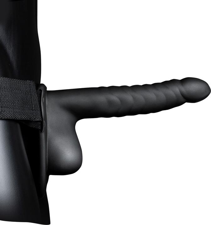 Actual product image Ouch! Ribbed Hollow Strap-on with Balls