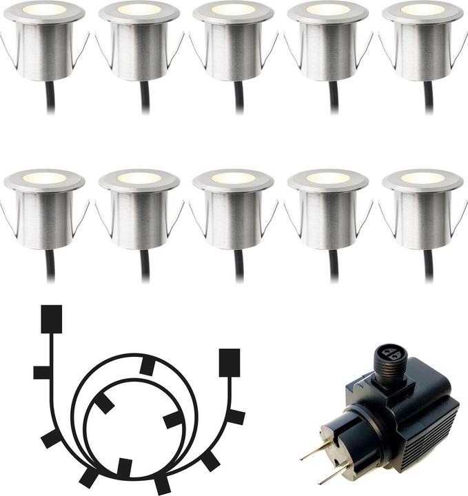 Actual product image Lightson Dexter Decklight 10-pack Silver Starter Pack (20 lm, IP44)